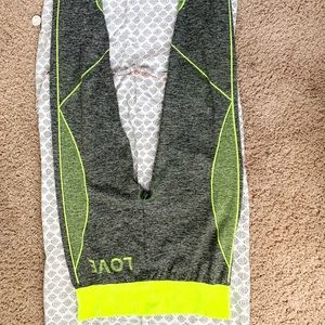 Green and grey fitness bottoms